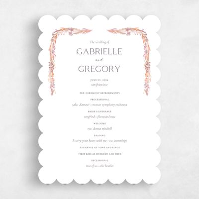 White Scalloped Wedding Program - Kenela