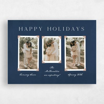 Dark Royal, Blue Holiday Card - Glenwood