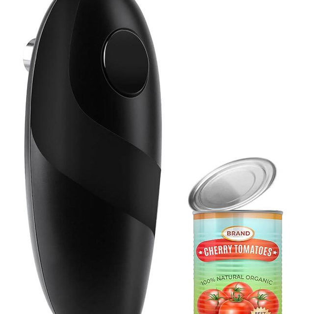 Battery Operated Electric Can Opener – Automatic, Hands-Free, Smooth Edge, One-Touch Jar Opener for All Can Shapes and Sizes, Portable and Safe Kitchen Gadget, Easy to Use for Seniors and Arthritis