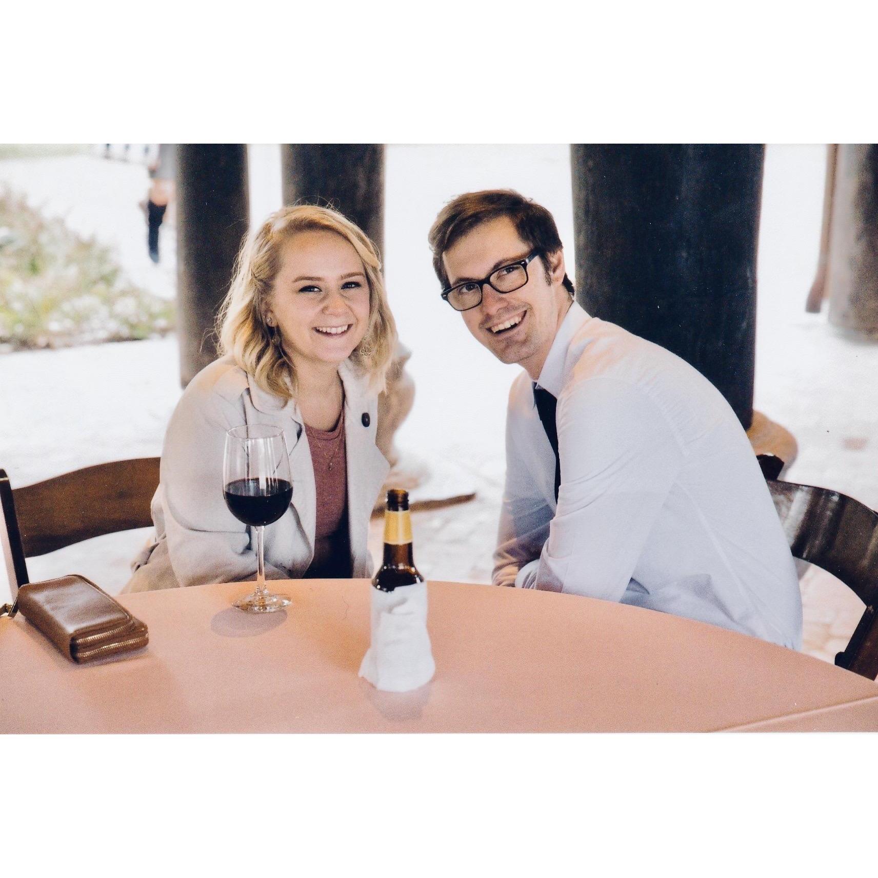 Another picture from the first wedding we attended together, we obviously liked each other a lot already.