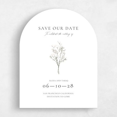 White Arch Wedding Save the Date - Sweetbay Portrait