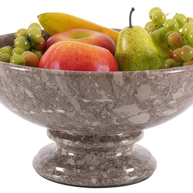 Radicaln Marble Fruit Bowl Oceanic 10" Inch Handmade Fruits Holder For Kitchen Counter Décor Fruit Dish For Dining Table & Kitchen Accessories