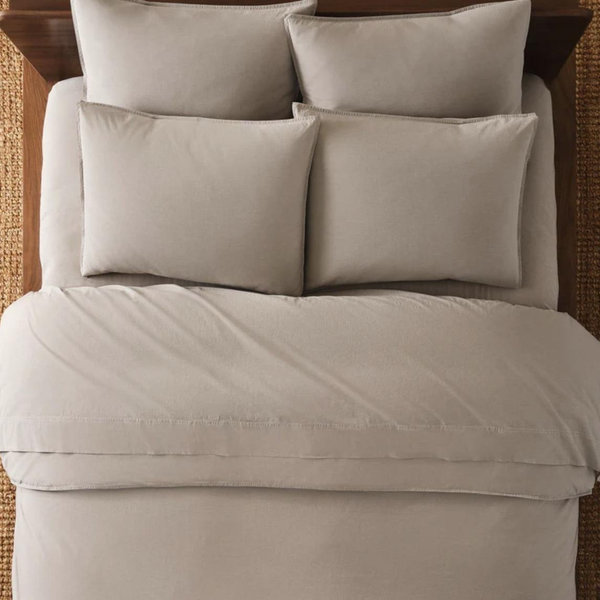 Washed Classic Percale Duvet Set (King in Oak Chambray)