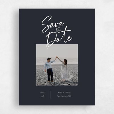 Ebony, Black Wedding Save the Date - Santorini Photo