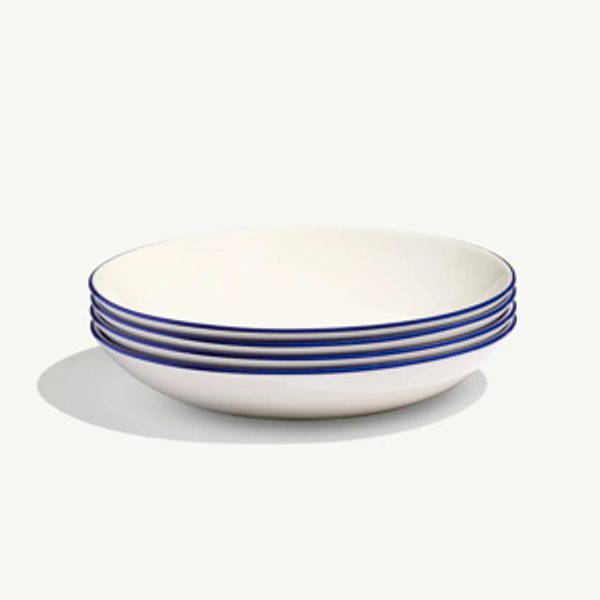 Entrée Bowls & Entrée Bowl Sets, Set of 8, Navy Rim | Made In