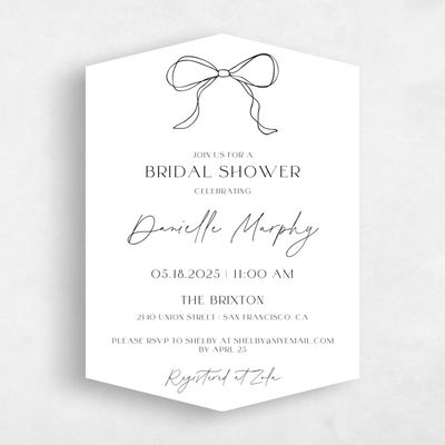 White Diamond Wedding Wedding Shower Invitation - Elisa Portrait