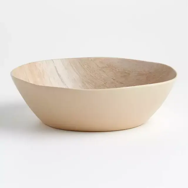 Faux Bois Melamine Serving Bowl