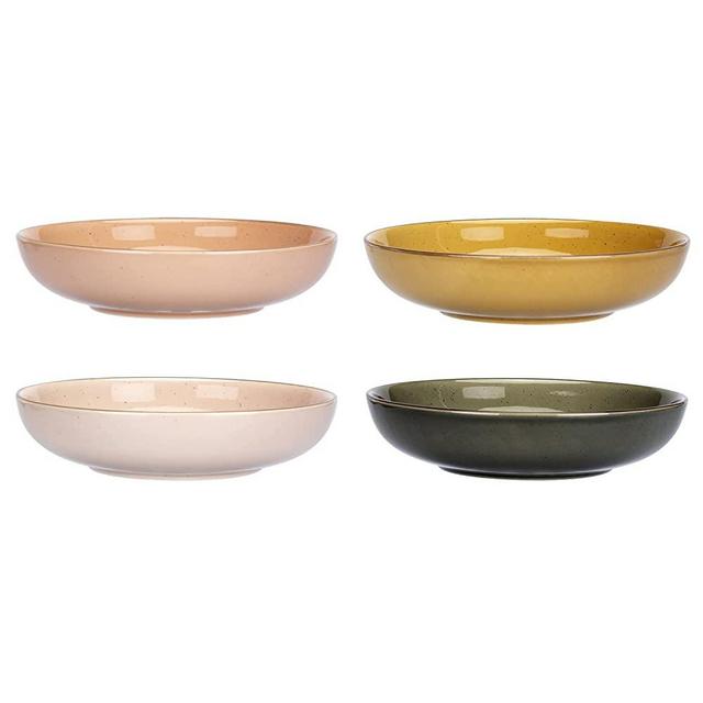 MDZF SWEET HOME 8-Inch Deep Porcelain Dinner Dishes Set, Pasta Bowls, Serving Dishes Salad Dessert Bowls - 22 Oz - Set of 4
