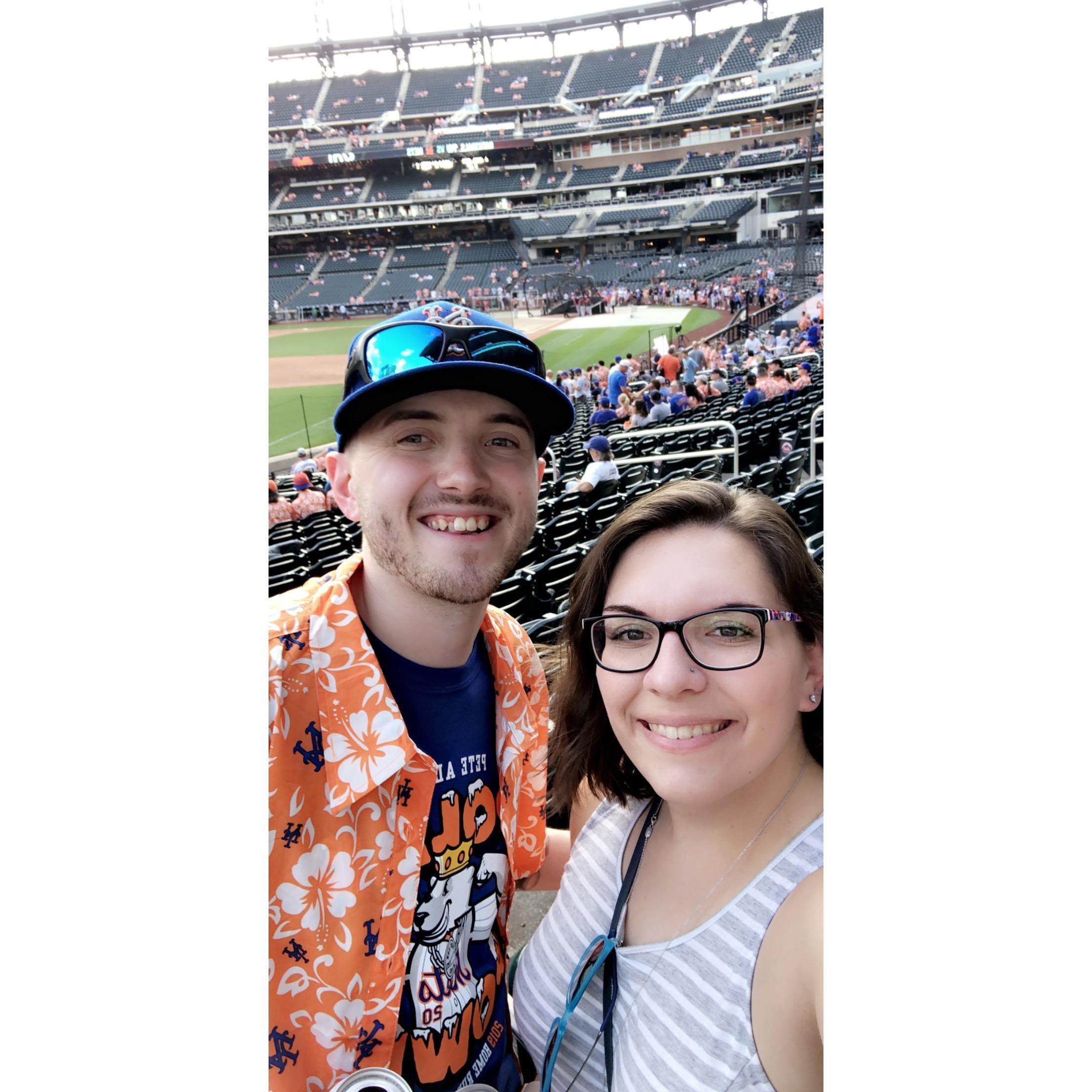 Our first Mets game together.. he’s trying to convert me to a Mets fan
