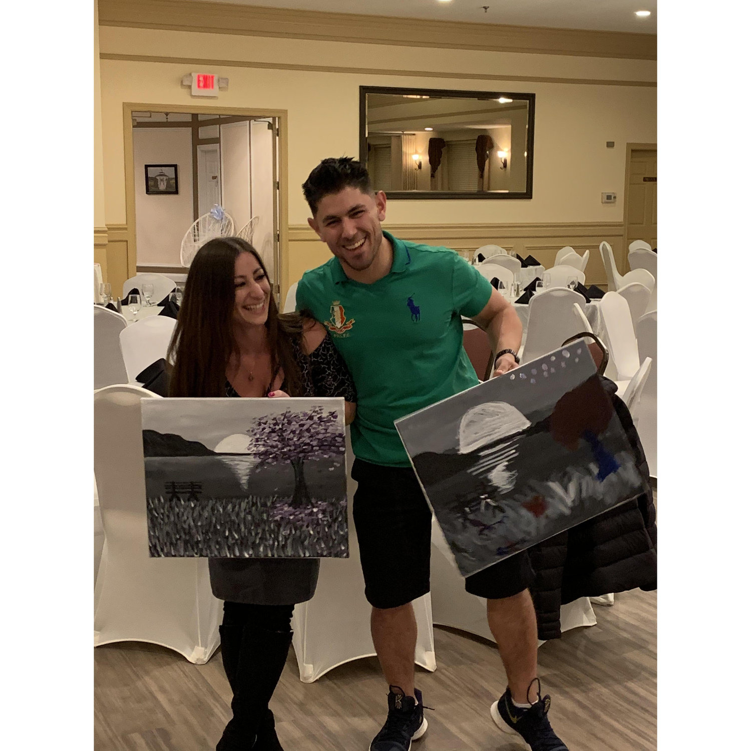 Showing off (?) our painting skills!