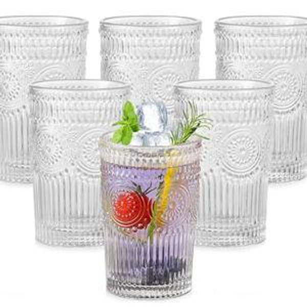 Glassware Drinking Glasses Set of 6,13 oz Clear Color