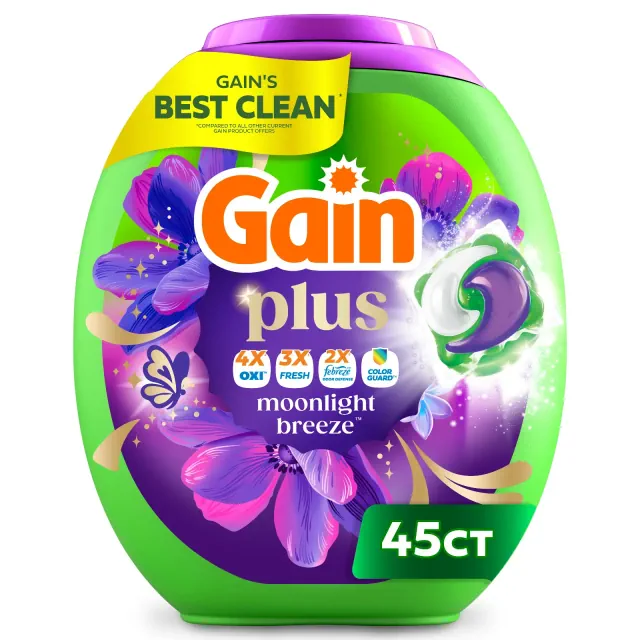 Gain Moonlight Breeze Super Flings Plus Laundry Detergents - 45ct