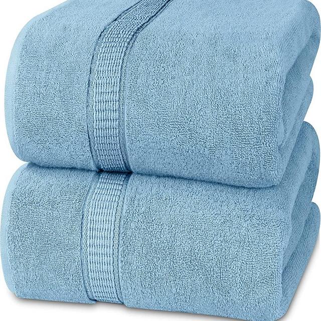 Utopia Towels - Luxurious Jumbo Bath Sheet 2 Piece - 600 GSM 100% Ring Spun Cotton Highly Absorbent and Quick Dry Extra Large Bath Towel - Super Soft Hotel Quality Towel (35 x 70 Inches, Sky Blue)