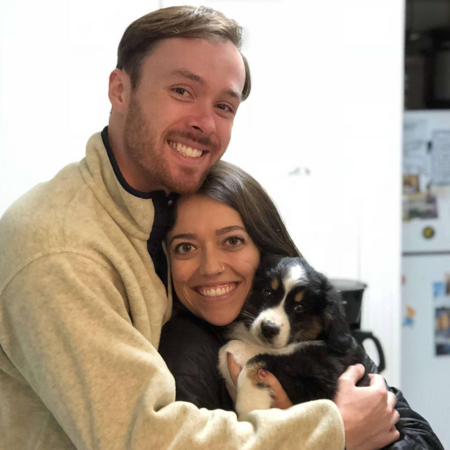 The day we brought home Topo - our first family photo!