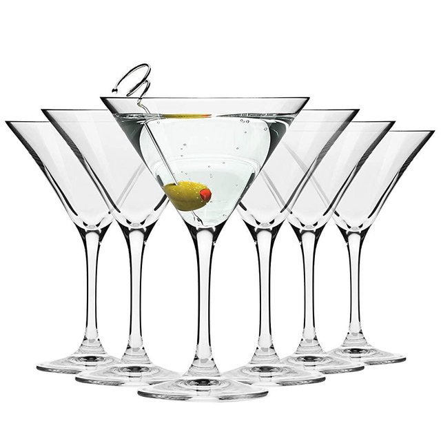 KROSNO Martini Cocktail Glasses | Set of 6 | 5.1 oz | Elite Collection | Perfect for Home, Restaurants and Parties | Dishwasher and Microwave Safe