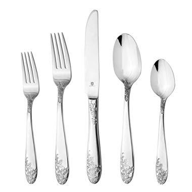 DANIALLI 40 Piece Silverware Set For 8, 18 10 Stainless Steel Silverware Set, Modern Imperial Flatware Set, Include Knife/Fork/Spoon & Long Teaspoon/Salad Fork Mirror-Polished Dishwasher Safe Cutlery