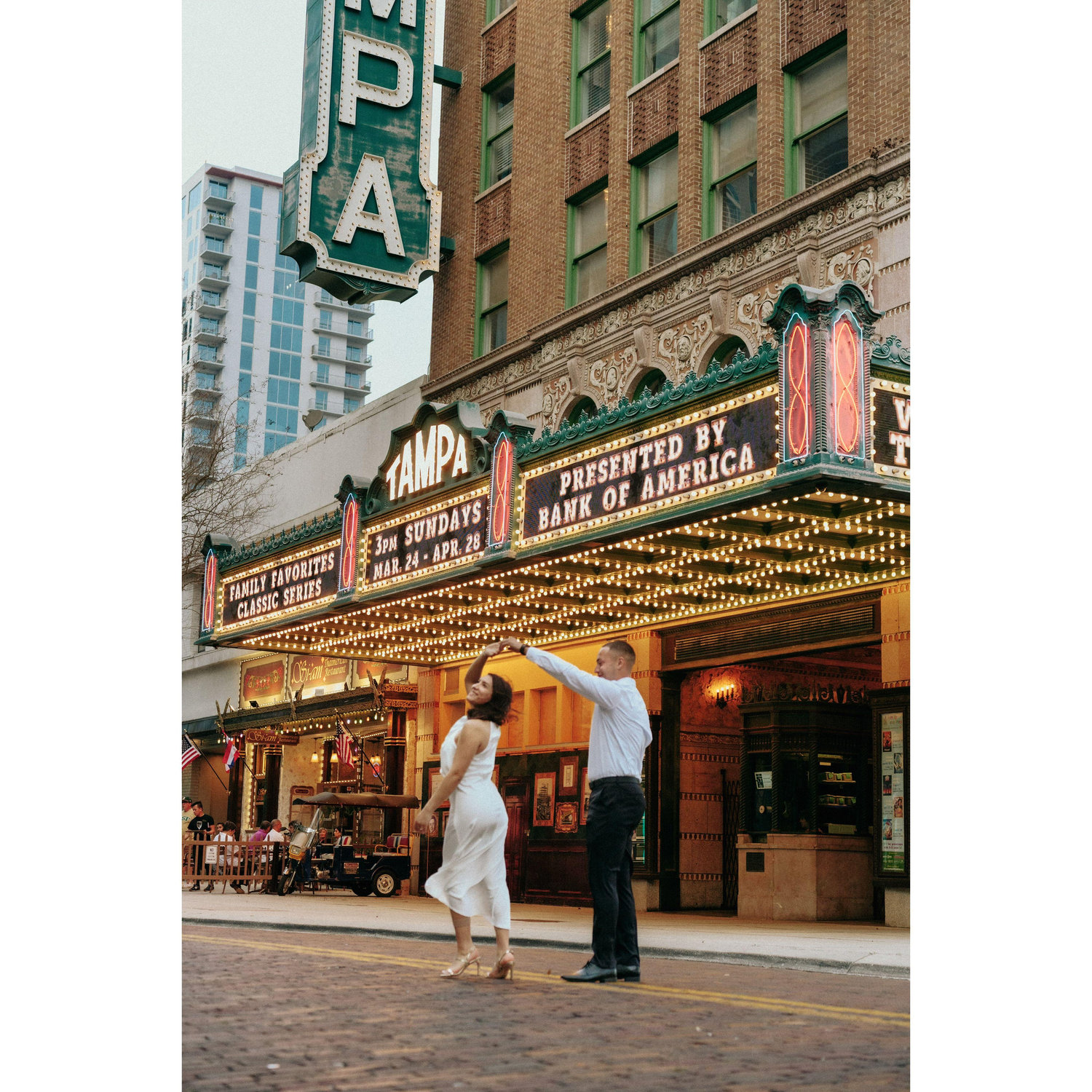 We had our engagement photoshoot taken in Tampa at the Ybor City District on 3/9/24.