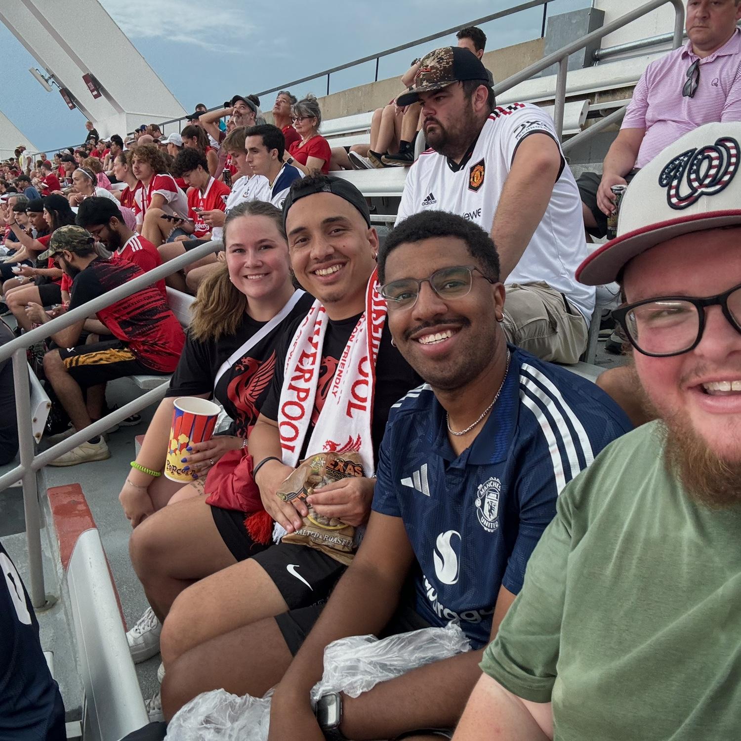 Liverpool soccer game with Frasier and Jacob who are part of our wedding party!