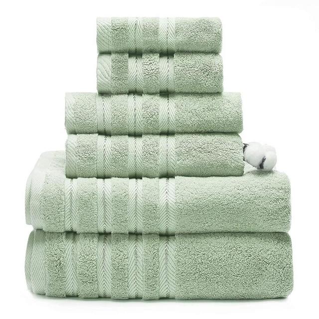2020 New Luxury Fluffy Bathroom Towels Set 6 Piece Towel Set for Bathroom & Kitchen, 2 Bath Towels, 2 Hand Towels & 2 Washcloths [Worth $79.95] Light Green