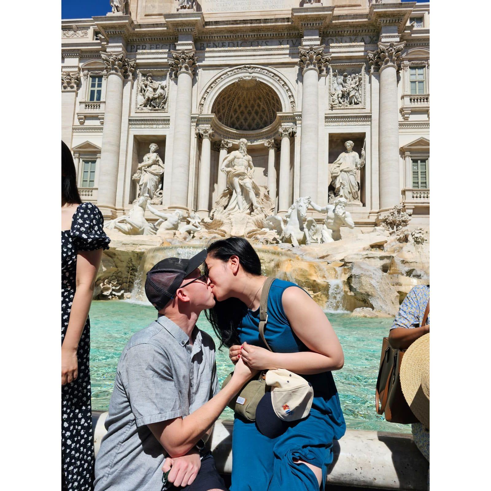We got engaged at The Trevi Fountain in Rome on September 2, 2023