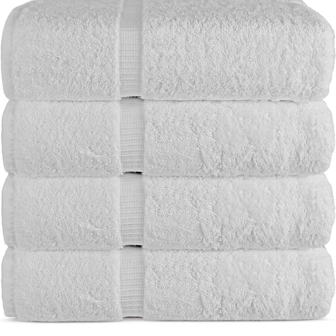 Chakir Turkish Linens | Hotel & Spa Quality 100% Cotton Premium Turkish Towels | Soft & Absorbent (4-Piece Bath Towels, White)