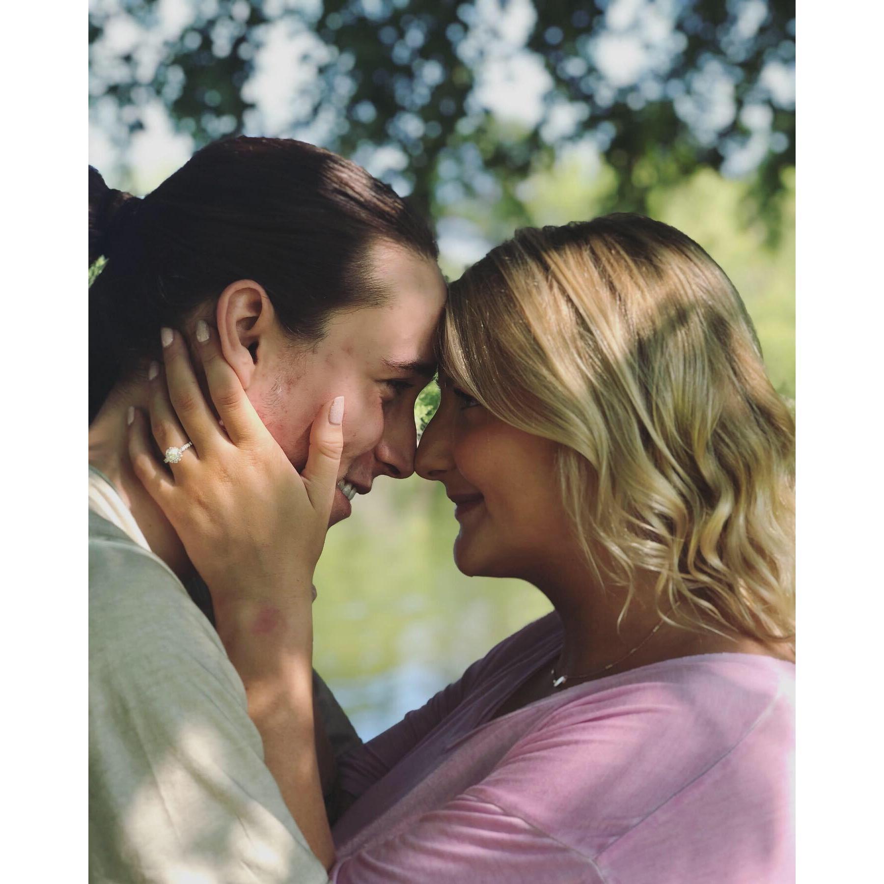 We used this picture to announce our engagement.