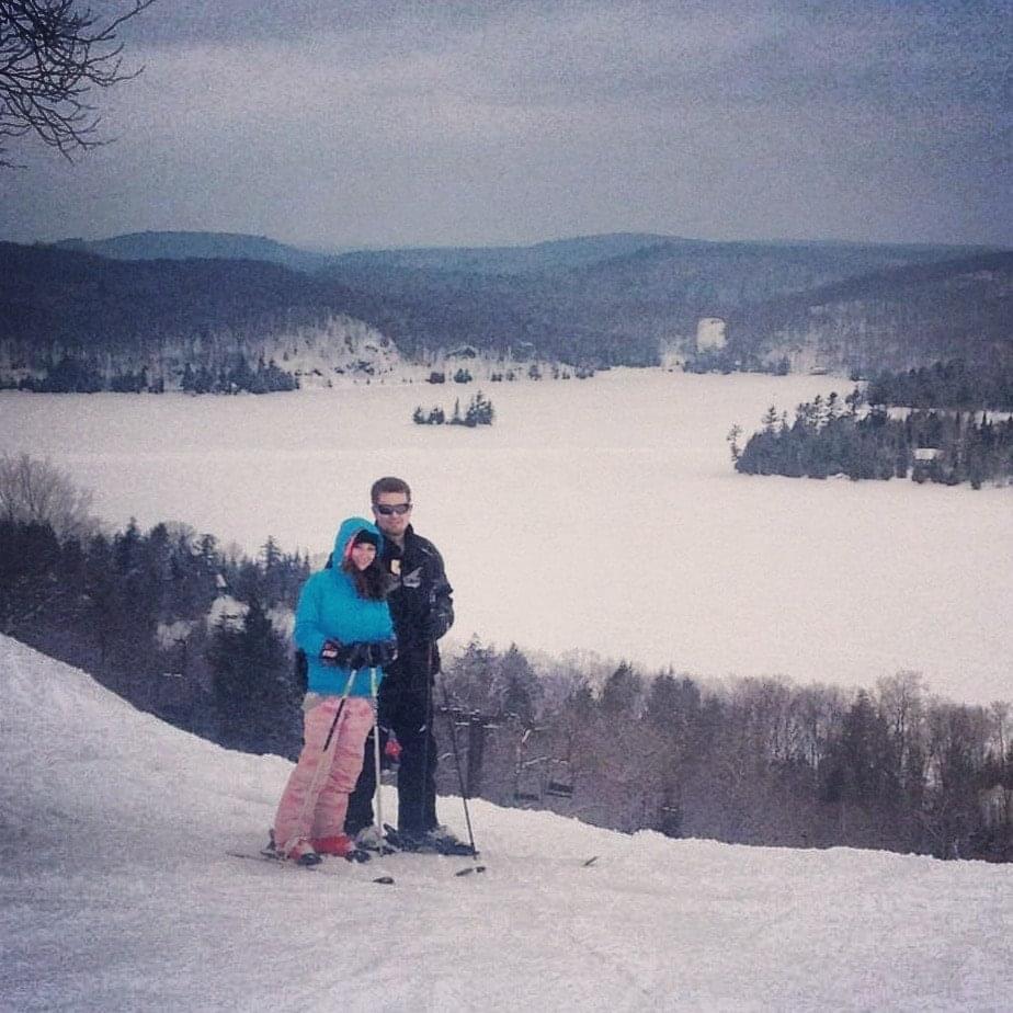 Hitting the slopes many moons ago at Sir Sams! Doug loves to ski, me not so much