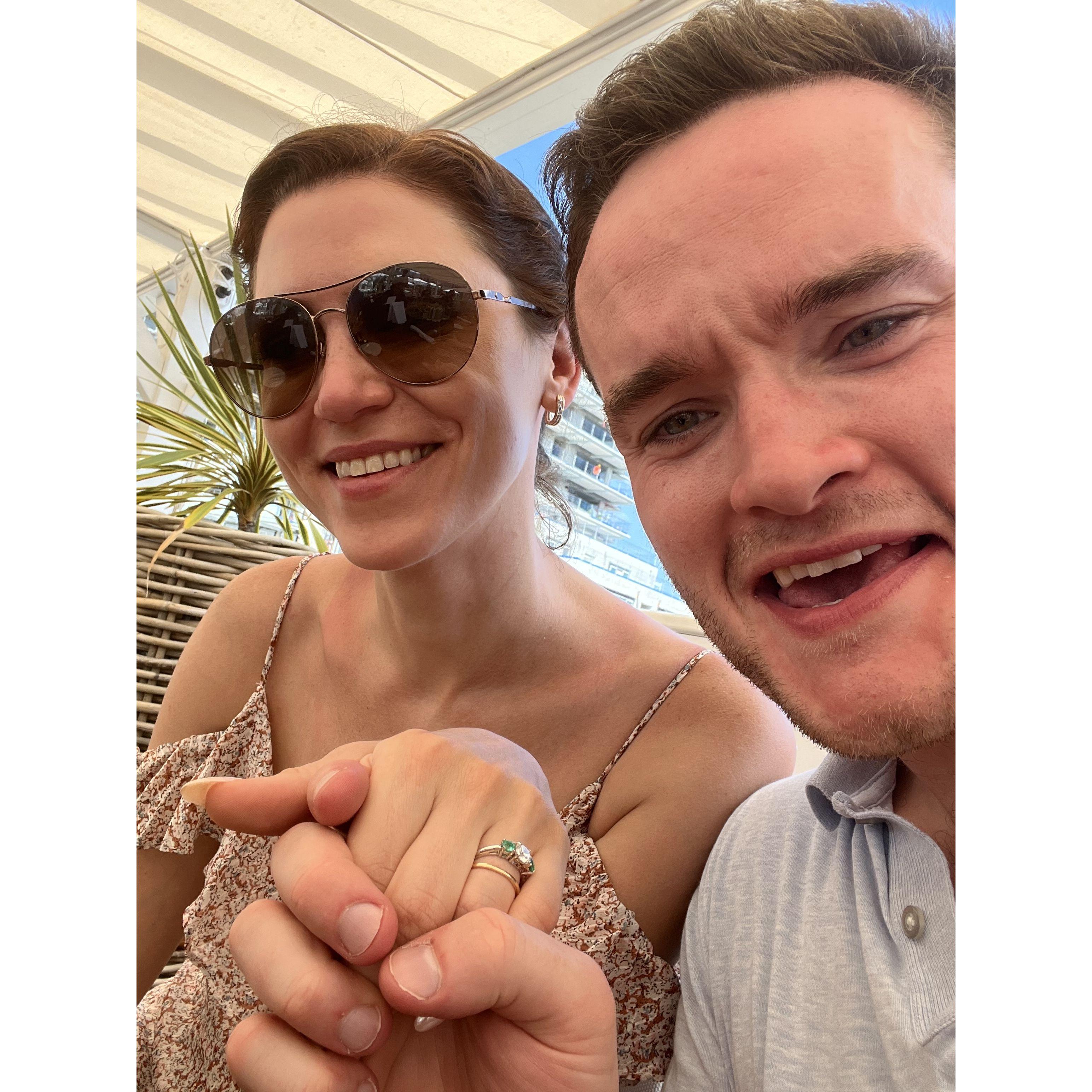 Immediately after asking what the French word for Fiancé was.