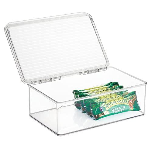 iDesign Kitchen Binz BPA-Free Plastic Stackable Organizer Box with Lid - 7.25" x 10.75" x 3.75", Clear