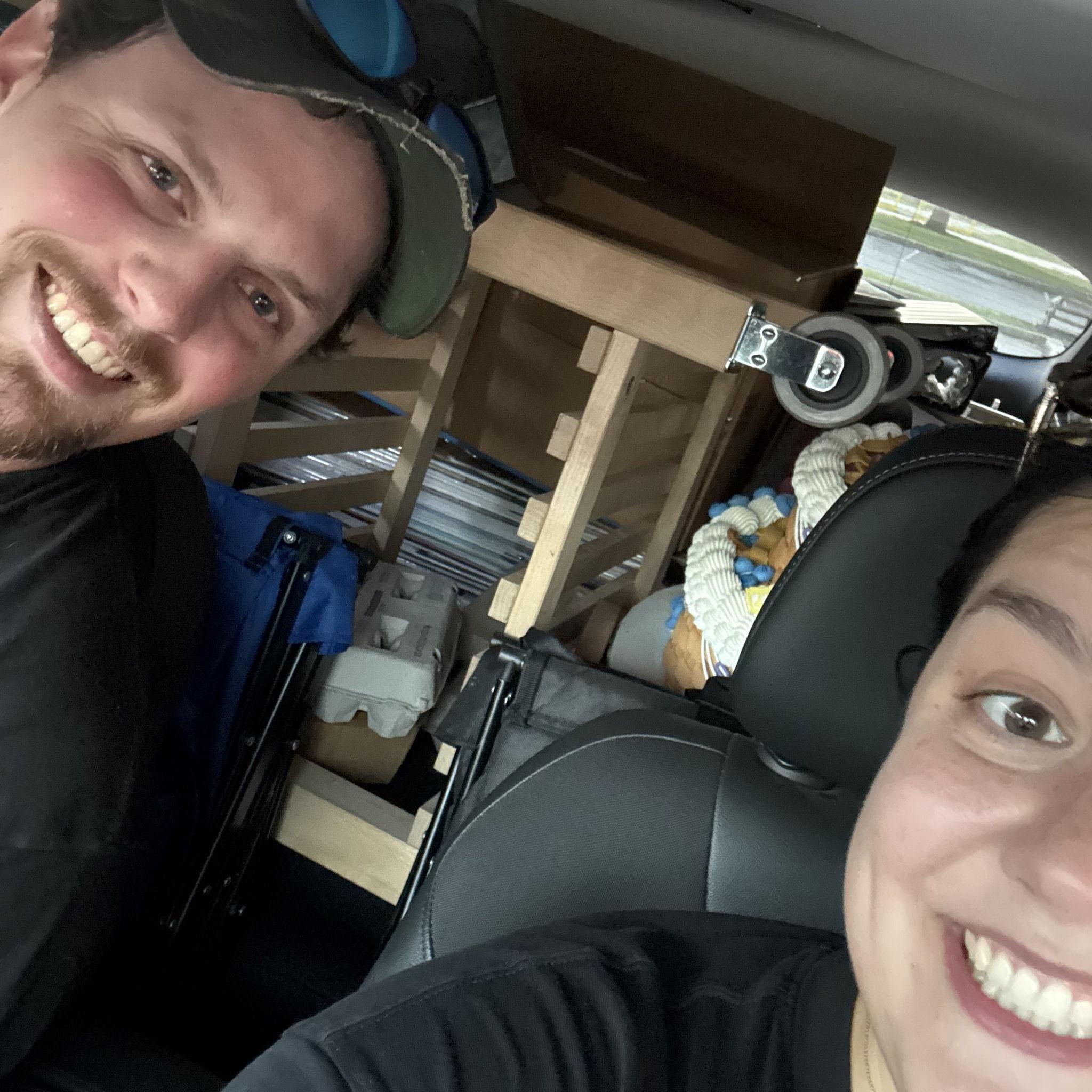 I (Rebecca) “forced” Jesse to go to the Indiana State Fair and pick up projects for some Hendricks County 4-H’ers. We had a few more than we were expecting and definitely filled the car.