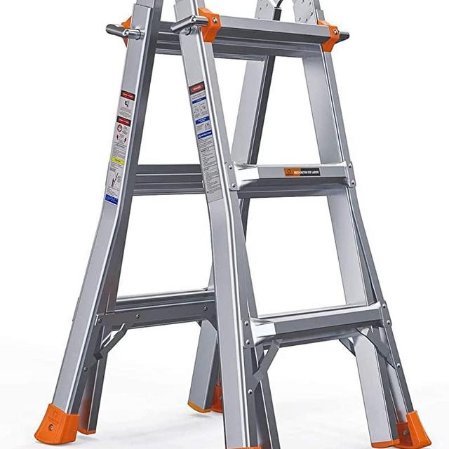 Extension Ladder, 13 FT Max Telescoping Ladder, 300 lbs Load Capacity Step Ladder, 5 Models to Switch, Suitable for Various Scenes Indoor and Outdoor