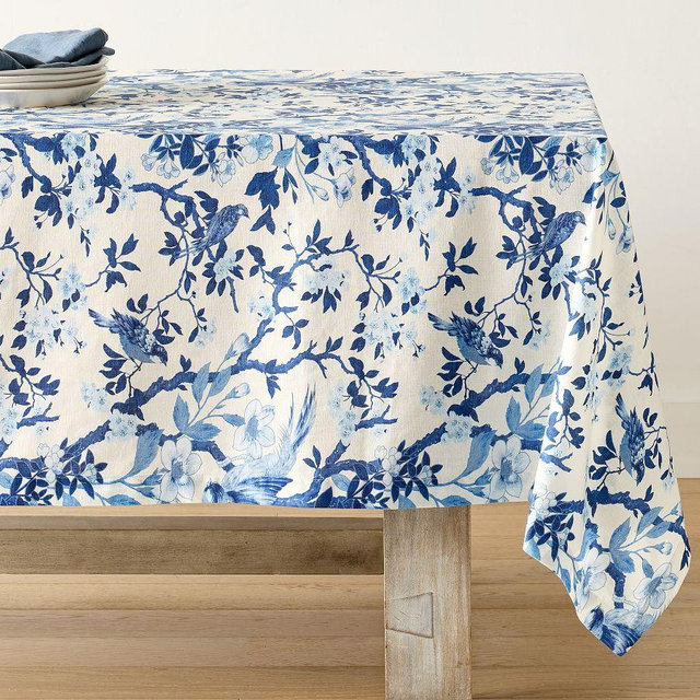 Nola Cotton/Linen Tablecloth - Blue