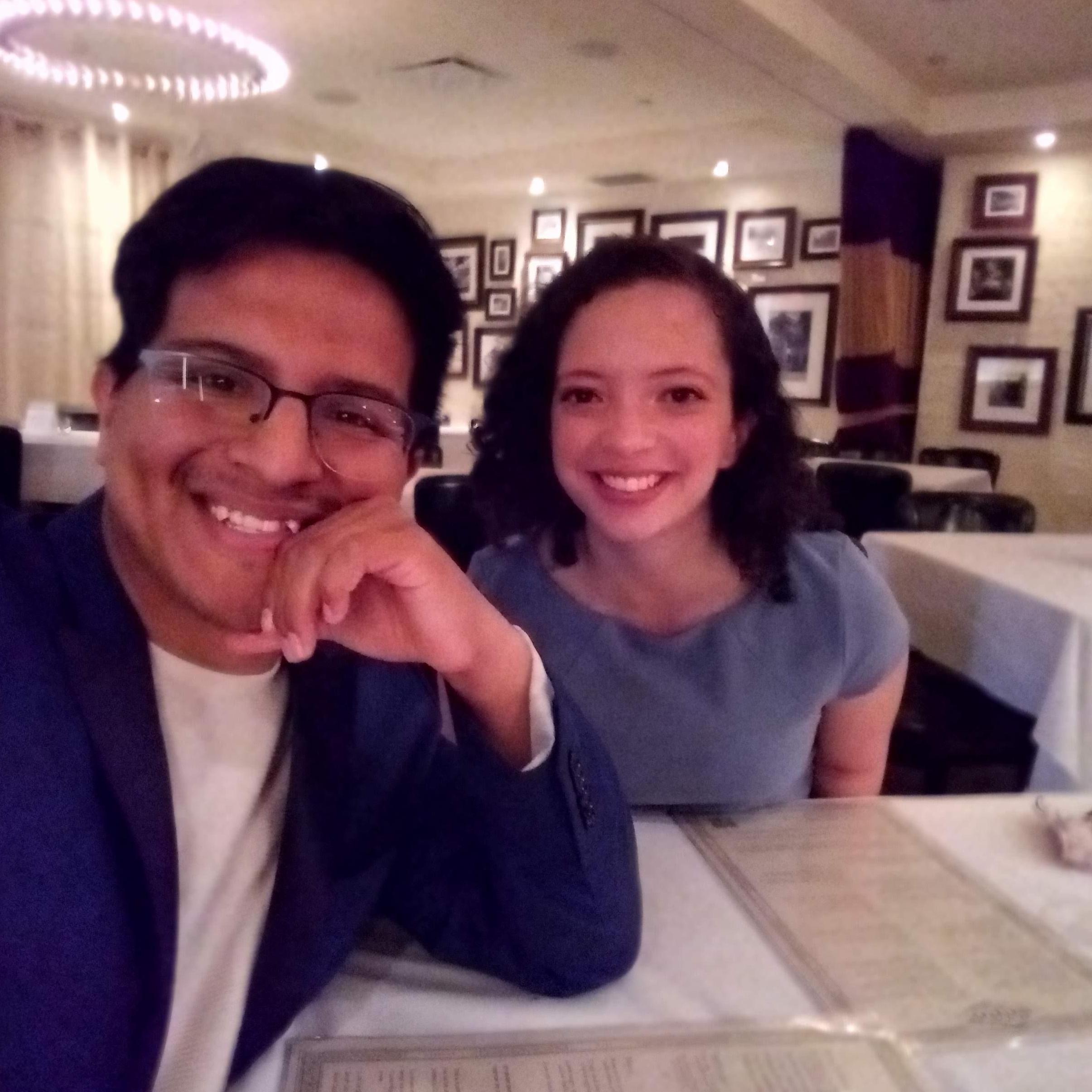 Us at Ecco in Atlanta. It is one of our favorite restaurants where we have celebrated many birthdays, anniversaries, and special occasions.