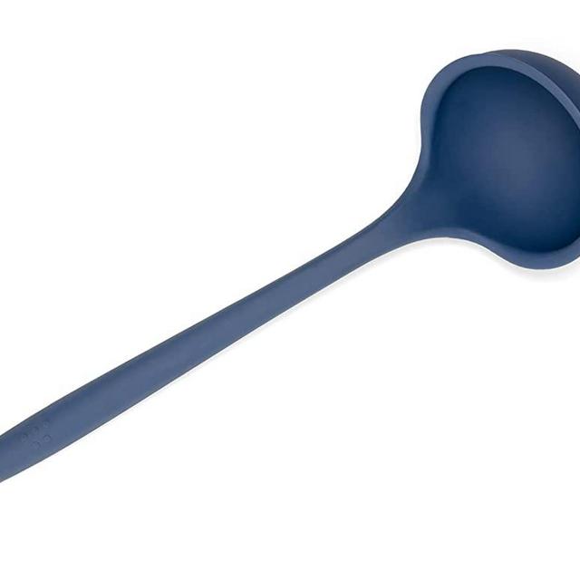 Misen Silicone Ladle Spoon - Large Soup Ladle - Heat Resistant Kitchen Ladles for Cooking & Serving, Blue