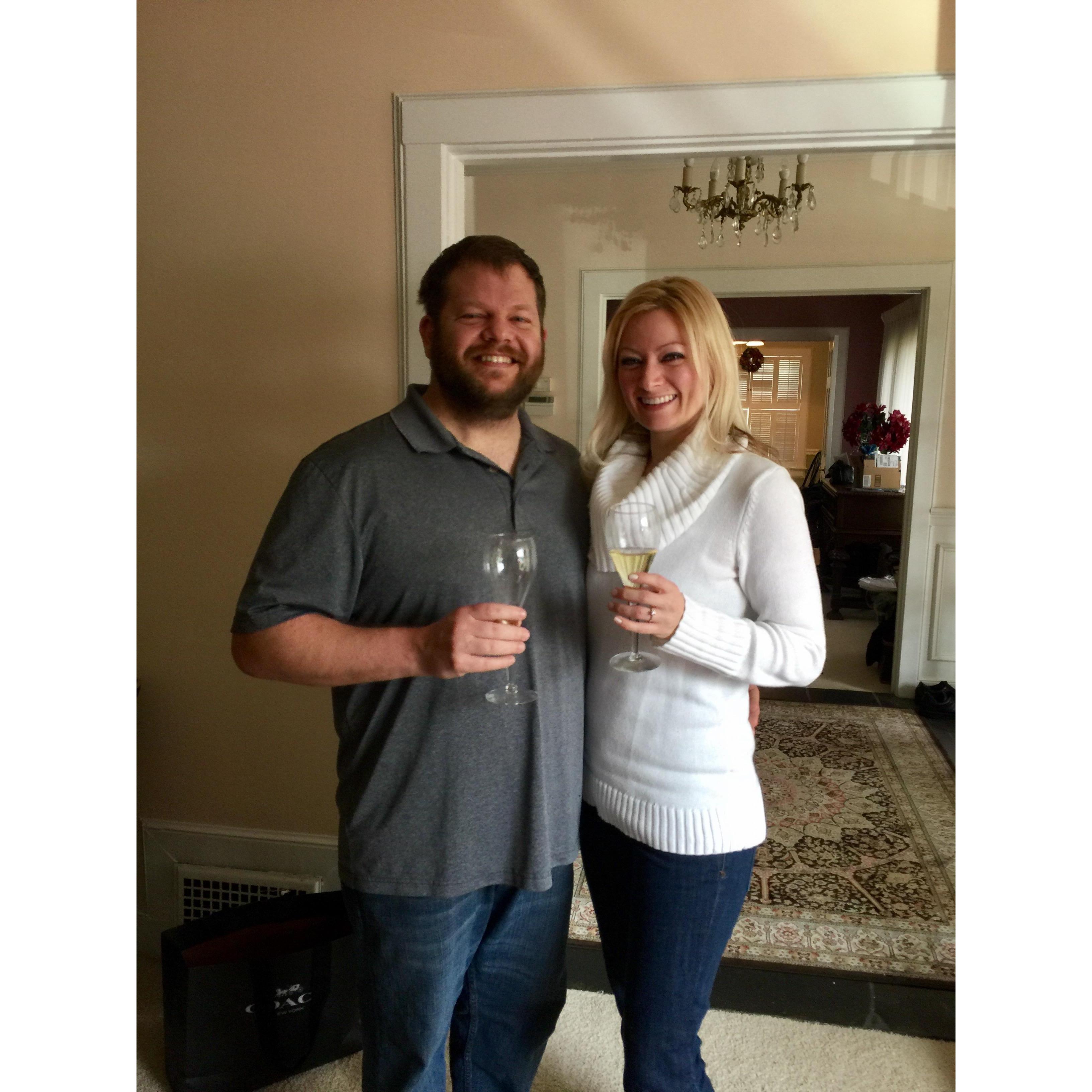 Christmas at Thom & Brenda's Home a few weeks after engagement; December, 2017