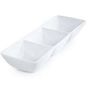 Square Porcelain Divided Serving Platter 11.5 White - Threshold