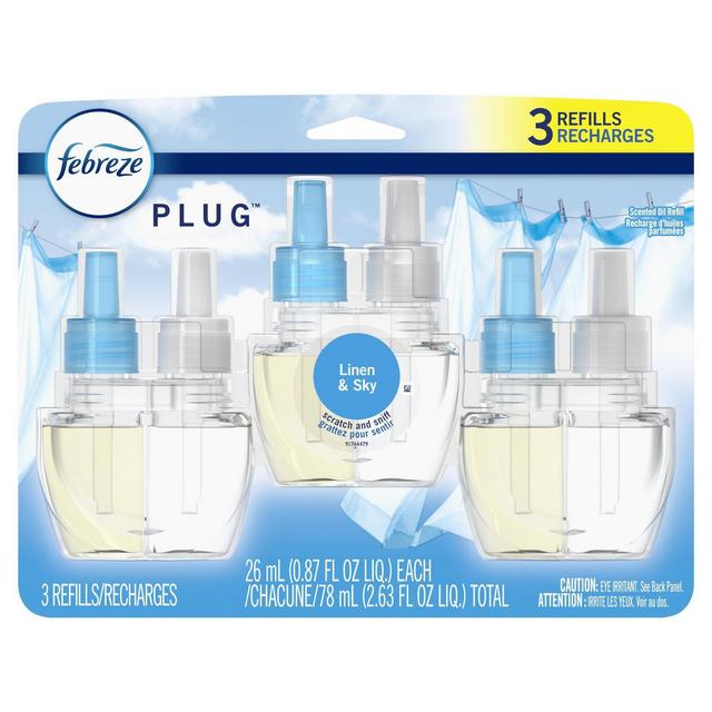 Febreze Odor-Eliminating Fade Defy PLUG Air Freshener Refill - Linen & Sky - 0.87 fl oz
