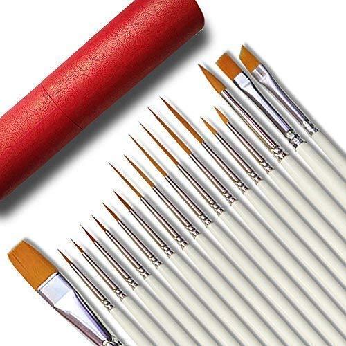 18 Pcs Detail Fine Miniature Figurine Paint Brushes Mini Micro Paintbrush Painting Kit Set | Extra Fine Point Tip | Nylon for Fabric Citadel Face Model Leather Acrylic Watercolor Oil by Afantti