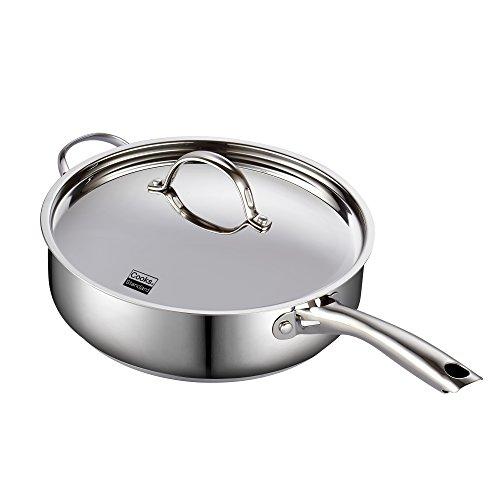Cooks Standard 02523 Classic Stainless Steel Deep Lid 5 Quart/11-Inch Saute Pan, 5 Quart, Silver