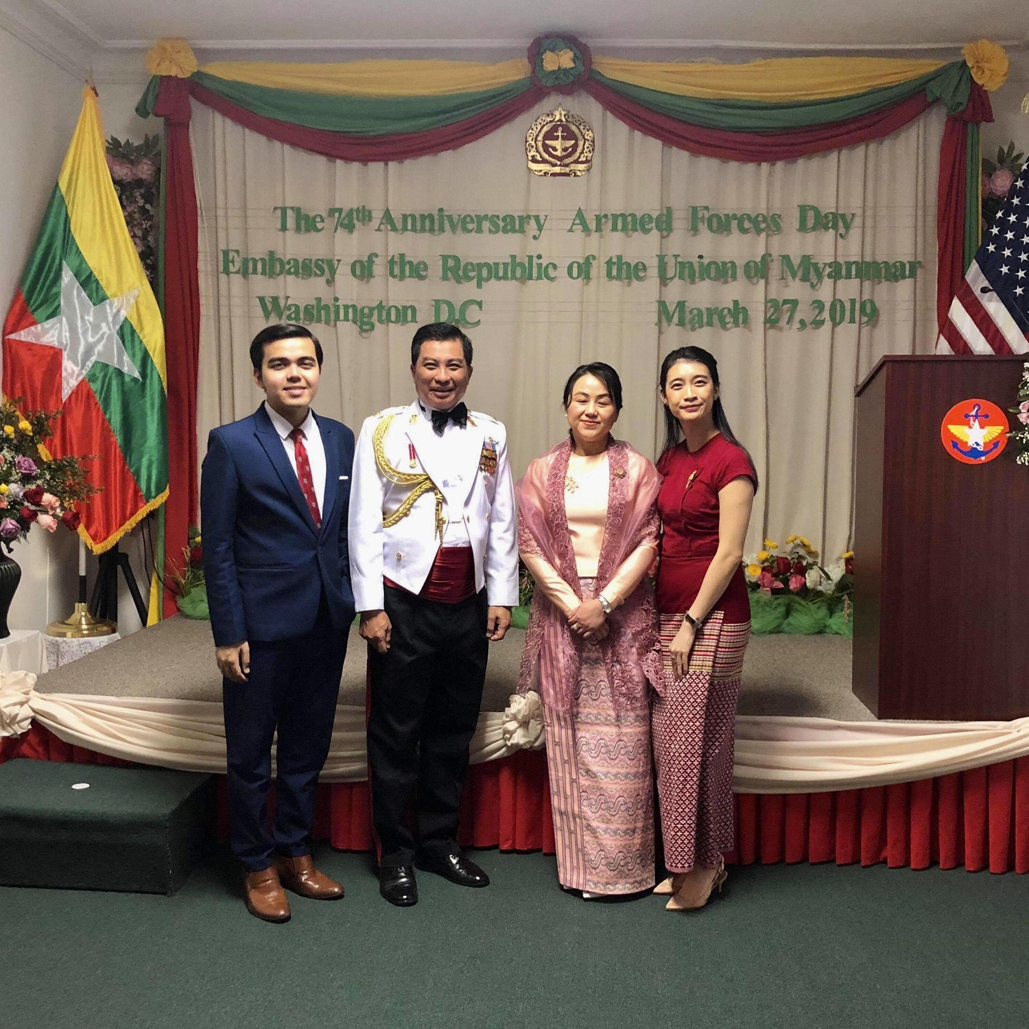 With Brigadier General Chit Swe and Mdm. March 2019.