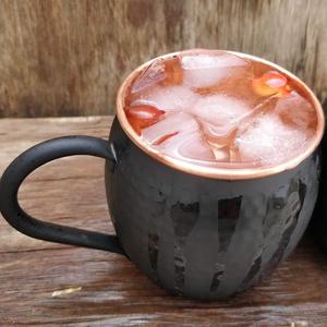 Staglife Moscow Mule Copper Mugs | Moscow Mules Copper Cups Black Matte Finish with Rose Gold Copper Rims, Set of 2 Mug/Cup | Size 16 Oz