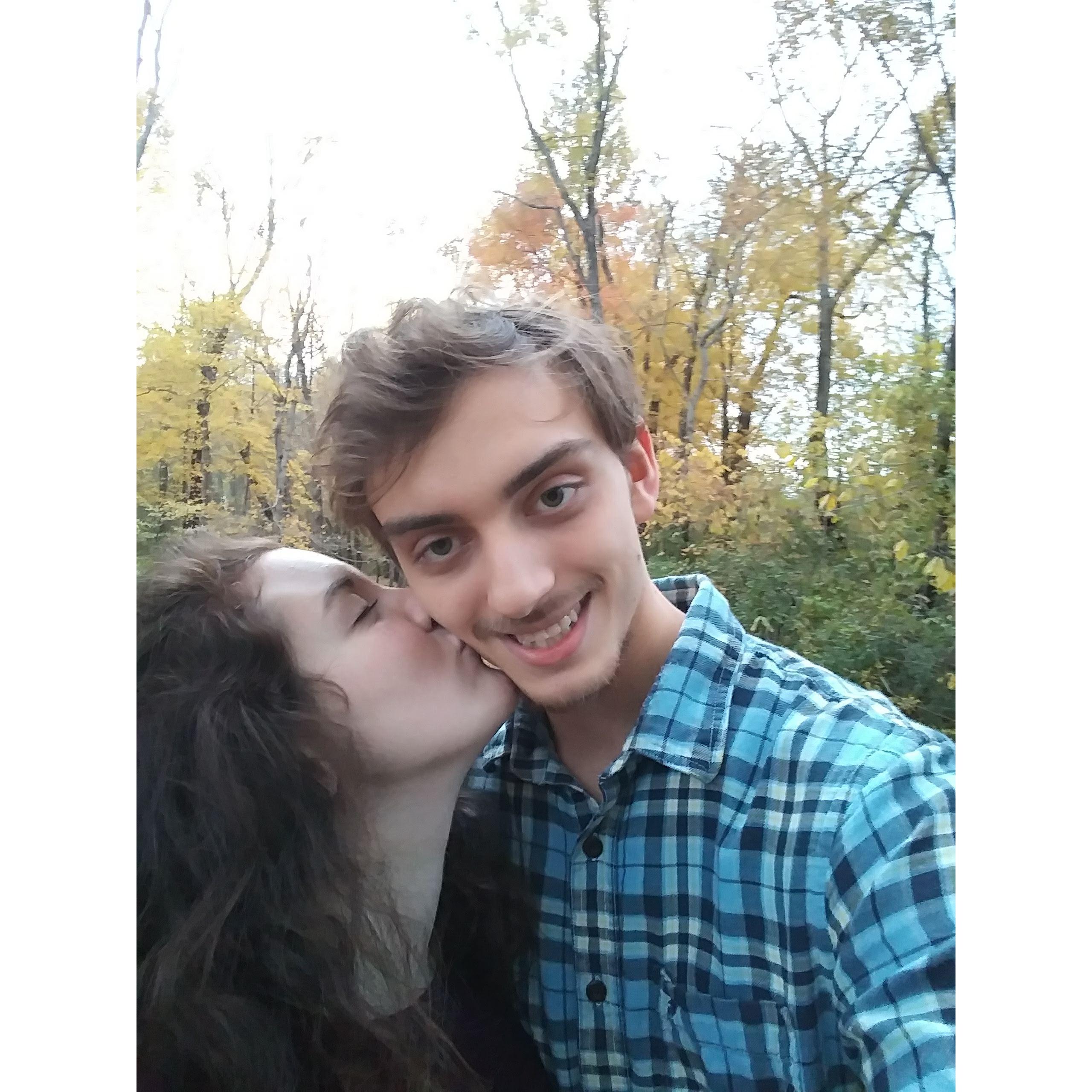 A hike in Brushy Fork when we first started dating