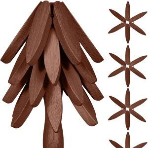 Wooden Cup Coaster Set，Tree Shape Trivet Set,Tree Coasters- 4 Wooden Trivets + 1 Stand stored for hot Dish/Pot/Bowl/teapot/hot Pot Set (Brown)