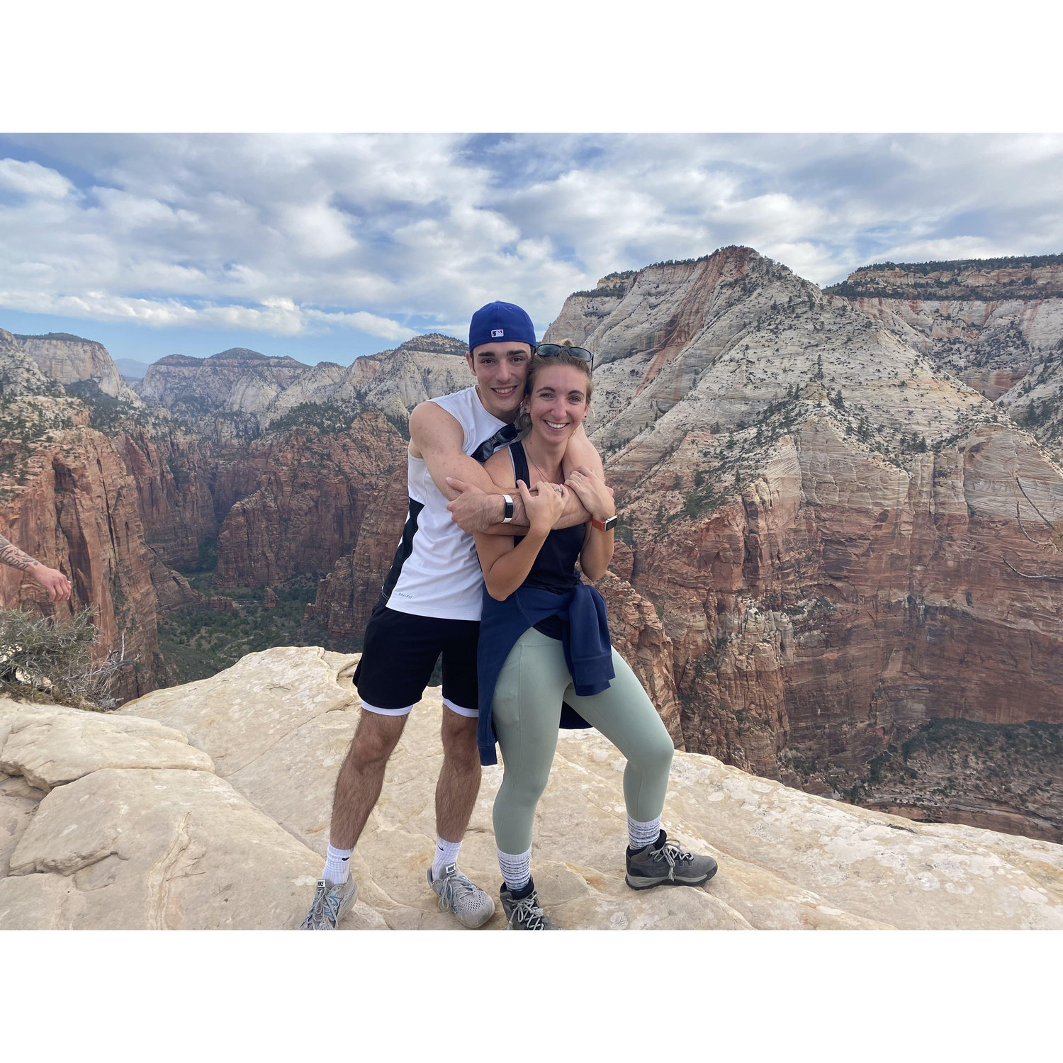 Making sure we didn't fall off Angel's Landing