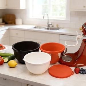 Silicone Bowl Liners with Lids for Kitchenaid Mixer, 3-Pack Extra-Thick
