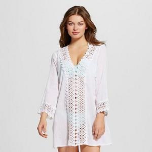 Women's Crochet Front Dress - White - Mango Reef