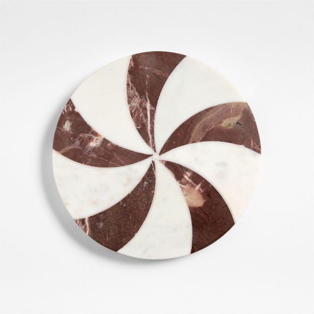 Red and White Marble Peppermint Trivet