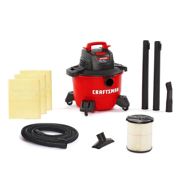 CRAFTSMAN CMXEVBE17584 6 Gallon 3.5 Peak HP Wet Dry Vac, Portable Shop Vacuum Wet and Dry with Filter, Dust Bags, Hose and Attachments for Home, Garage and Car Cleaning