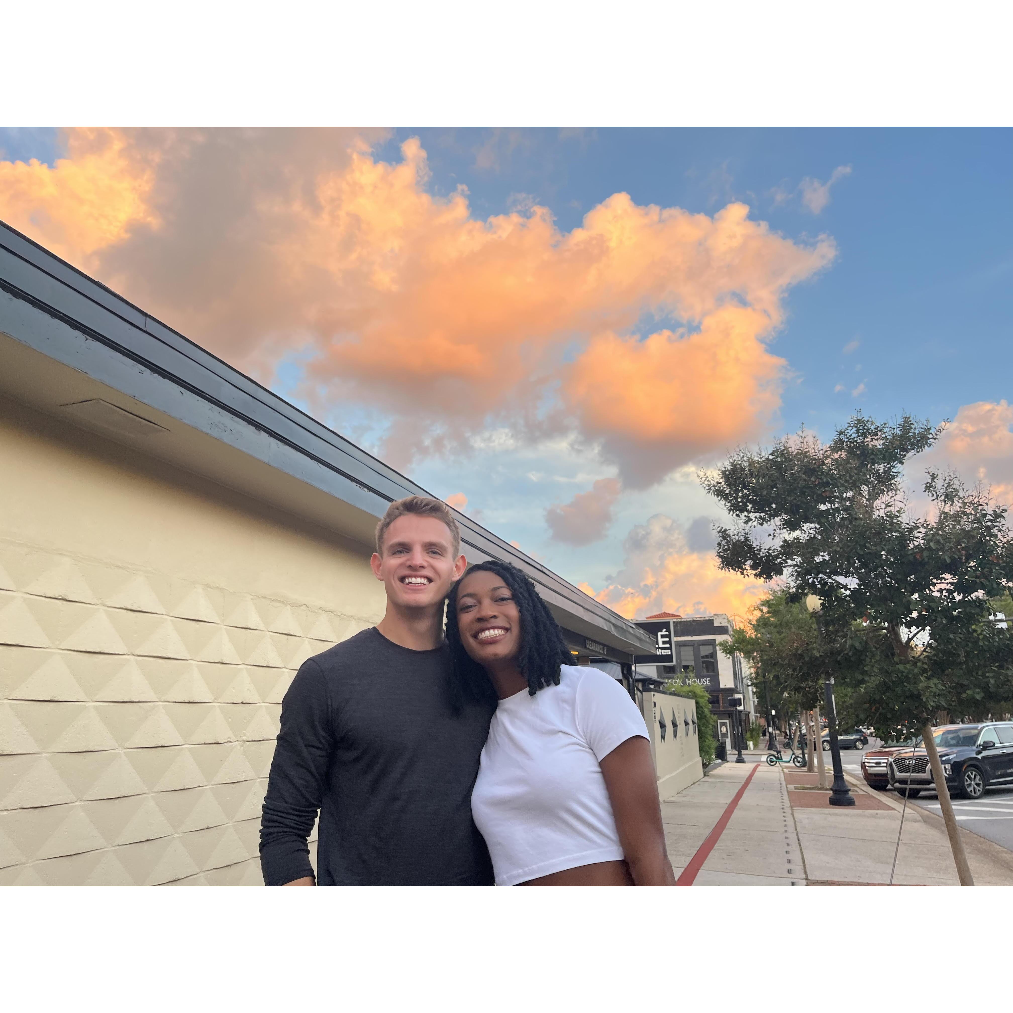 One of Audrey's favorite photos of us, one evening in Pensacola