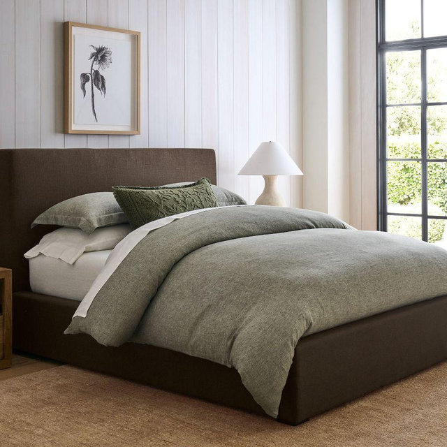 Belgian Linen Duvet Cover, King/Cal.King, Dark Green